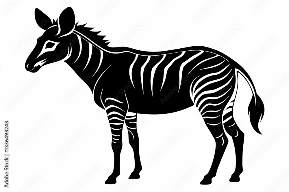 Obraz premium okapi line art silhouette vector illustration