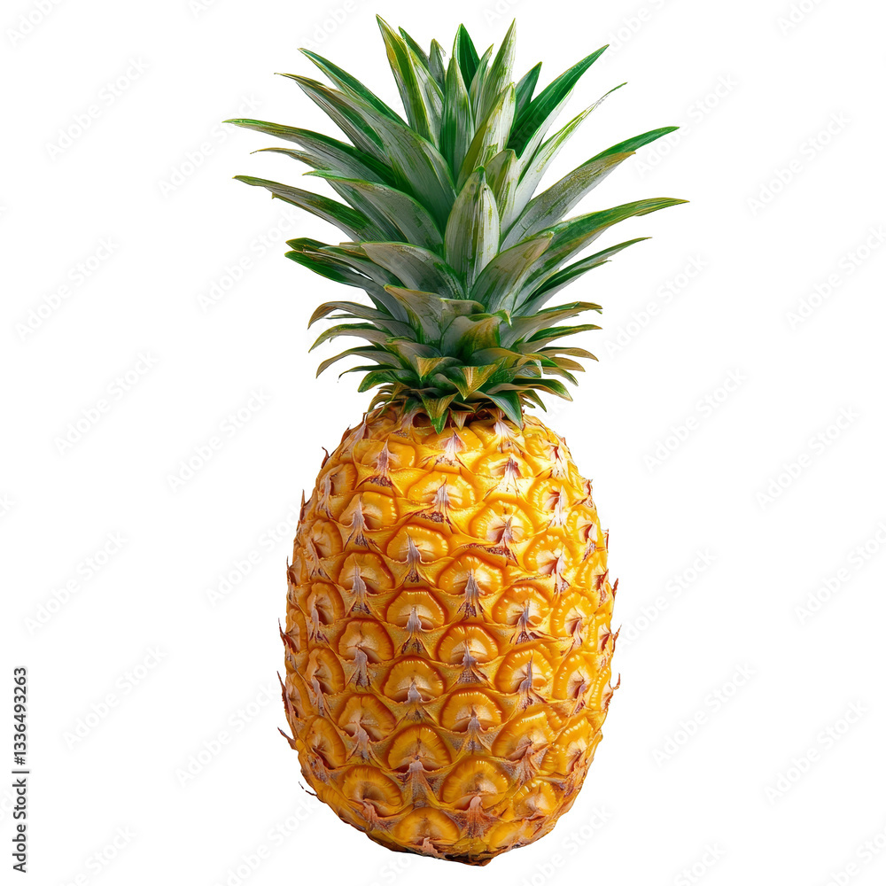 Fototapeta premium [Transparent Background PNG]Fresh Pineapple on White Background