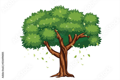 Vector tree with lush leaves