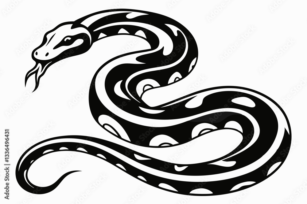 Fototapeta premium python line art silhouette vector illustration