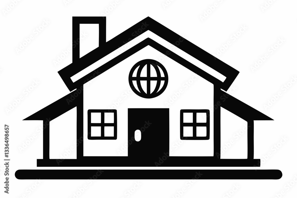 web home flat icon line art silhouette vector illustration web home flat icon line art silhouette vector illustration