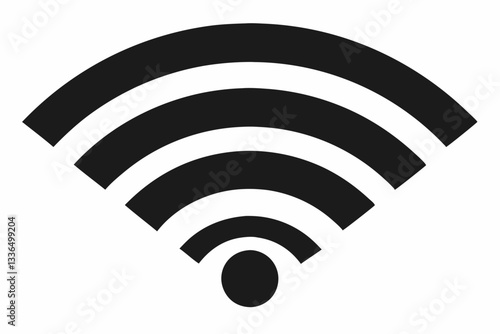 wifi wireless internet signal flat icon line art silhouette vector illustration