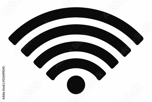 wifi wireless internet signal flat icon line art silhouette vector illustration