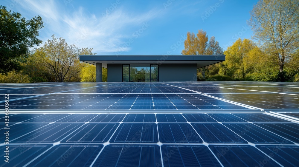 Φωτογραφία a close-up of solar panels on the roof of a building