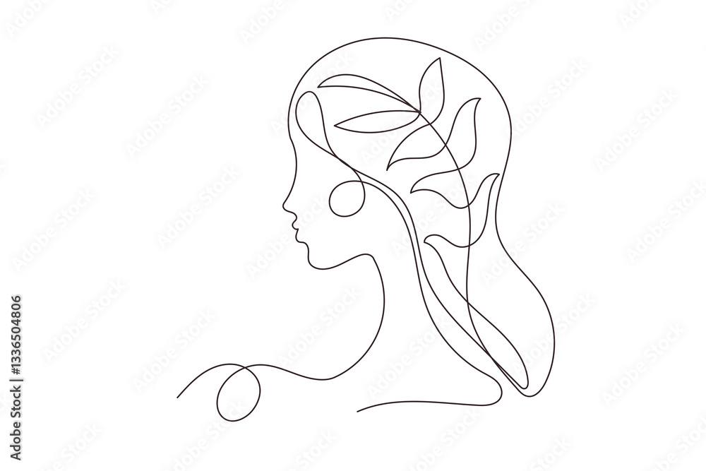 Line Art Woman Profile Portrait. Natural Continuous Outline Romantic Female Face Character Avatar. Minimalist Hand Drawn Stylized One Curve Stroke Girl Profile. Elegant Vintage Vector Illustration. Line Art Woman Profile Portrait. Natural Continuous Outline Romantic Female Face Character Avatar. Minimalist Hand Drawn Stylized One Curve Stroke Girl Profile. Elegant Vintage Vector Illustration.