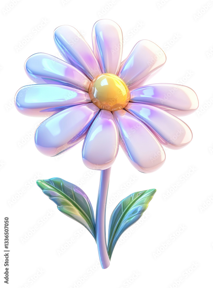 Obraz premium PNG Daisy flower illustration glossy accessories.