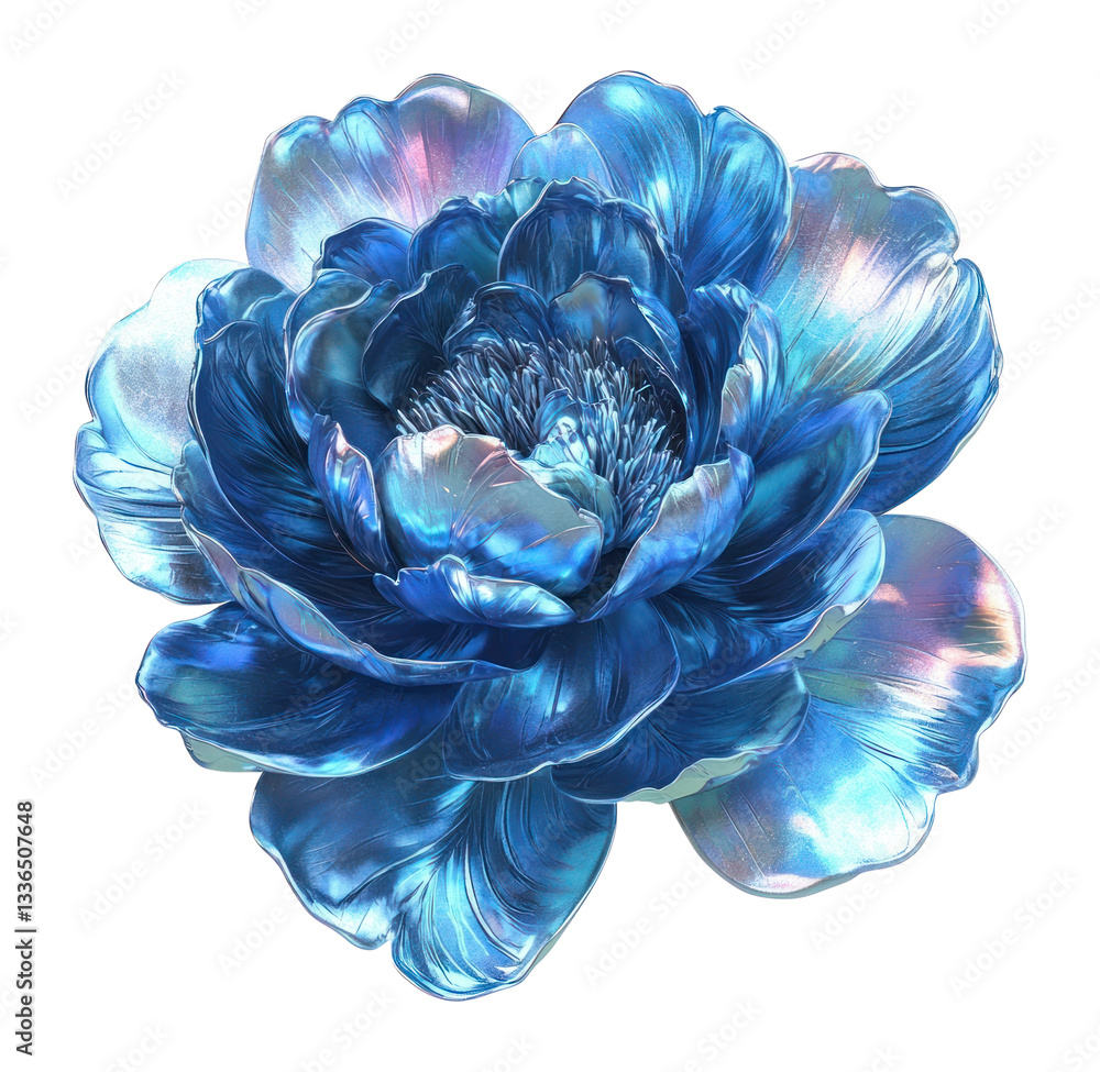 Naklejka premium PNG Blue peony flower illustration petal art.