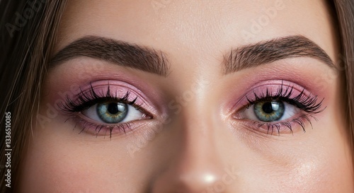 Eyes makeup, striking, close-up against soft background