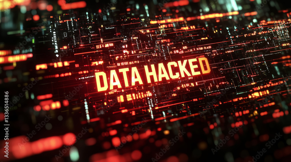 Cybersecurity breach and data hacking warning