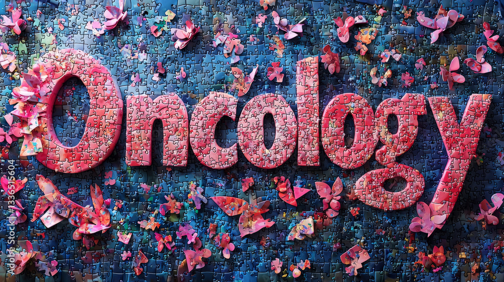 Oncology designed from puzzle pieces, representing cancer research collaboration