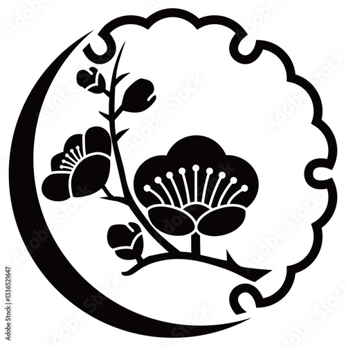 家紋です。雪月梅花といいます。