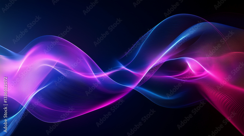 abstract digital artwork featuring futuristic neon light waves in vibrant blue, pink, and purple hues abstract digital artwork featuring futuristic neon light waves in vibrant blue, pink, and purple hues