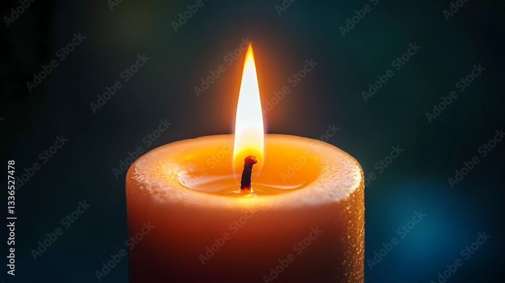 A glowing wax candle with a soft flickering flame creates a cozy ambiance, radiating warmth and tranquility in a vintage book illustration style. A glowing wax candle with a soft flickering flame creates a cozy ambiance, radiating warmth and tranquility in a vintage book illustration style.