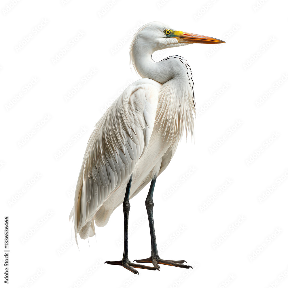 Fototapeta premium white heron isolated on transparent background
