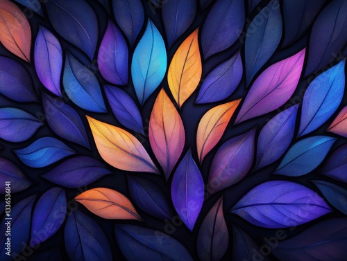 Wallpaper Mural Vibrant leaves in various shades create a colorful abstract background Torontodigital.ca