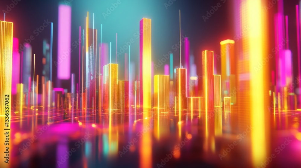 Abstract Financial Growth Concept with D Bar Graph A modern scene featuring a glowing bar graph rising in a digital world, symbolizing business success and innovation Abstract Financial Growth Concept with D Bar Graph A modern scene featuring a glowing bar graph rising in a digital world, symbolizing business success and innovation