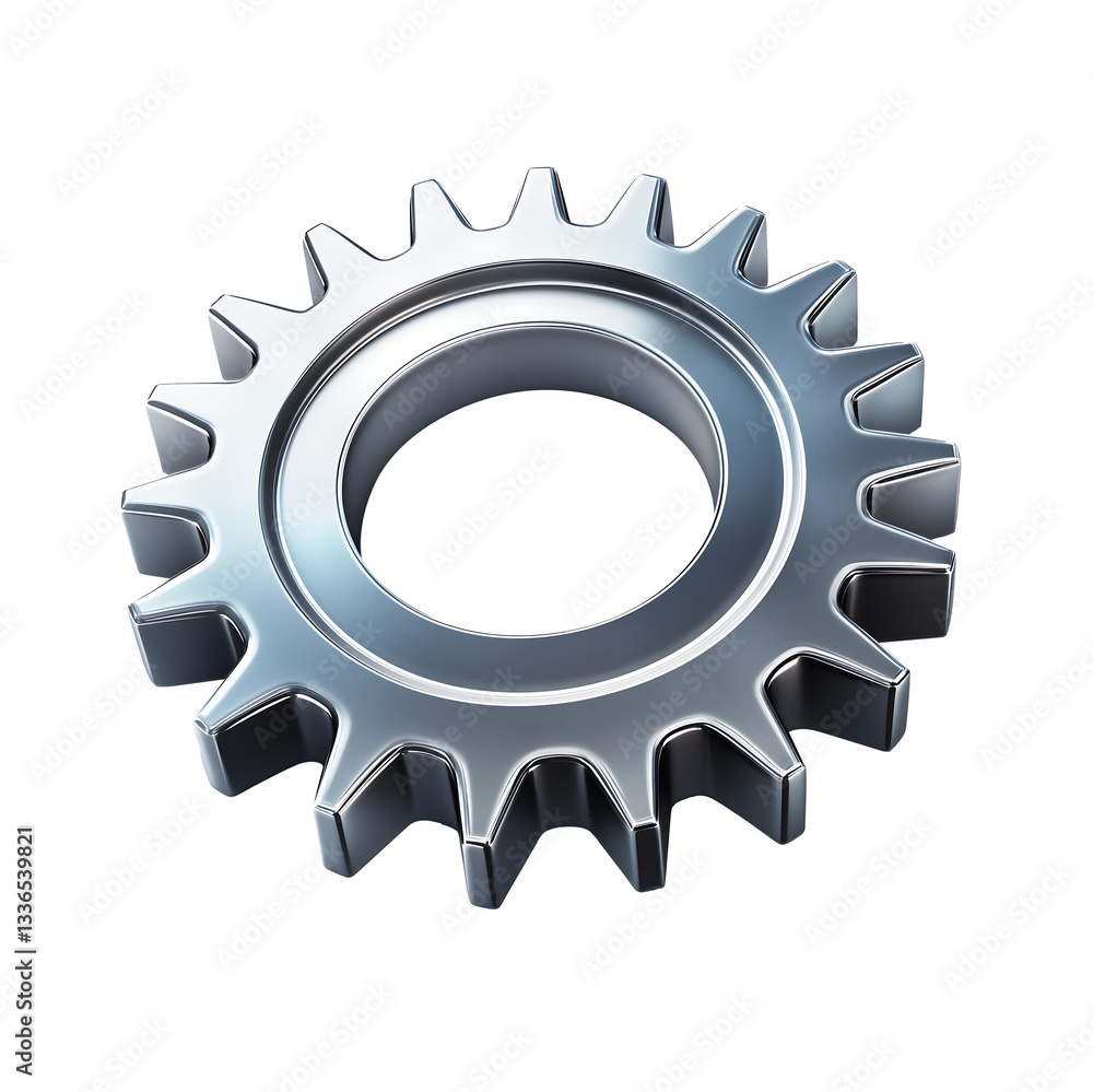 Metallic Gear Icon Industrial Strength Design Metallic Gear Icon Industrial Strength Design