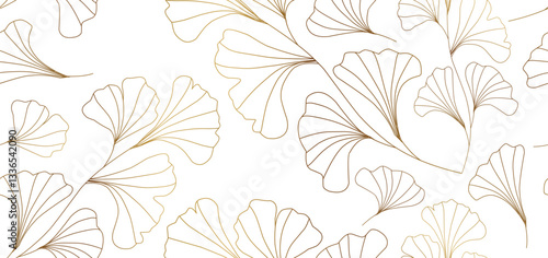 Vintage luxury seamless floral background with golden lilies flowers. Romantic pattern template for wall decor, wallpaper, wedding invitations, ceremonies, cards.