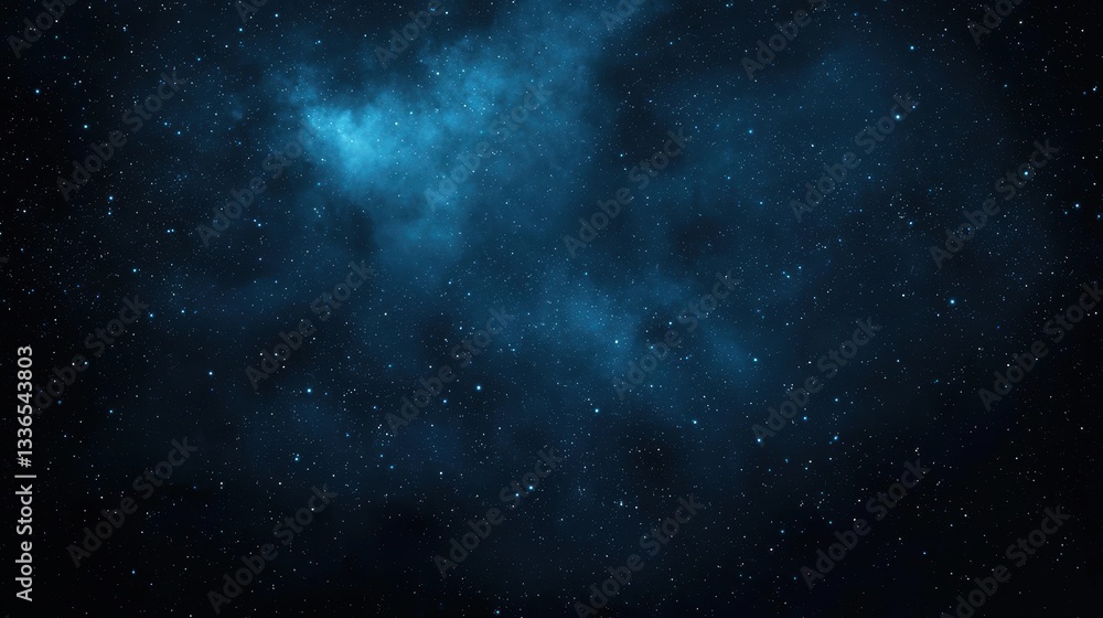 Naklejka premium Mysterious Dark Nebula Absorbing Light in Deep Space with Starry Background