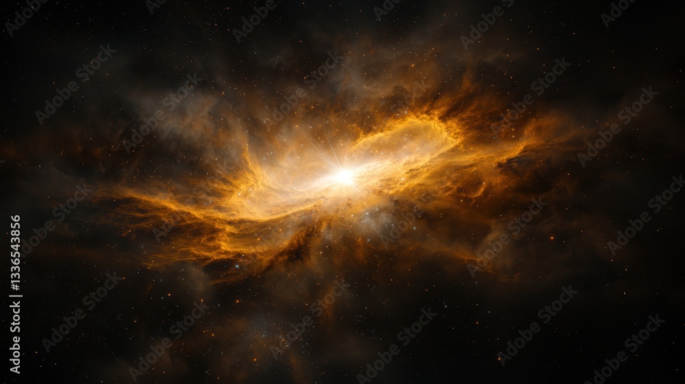 Obraz premium Stunning View of a Protoplanetary Disk Within a Nebula in Deep Space Formation