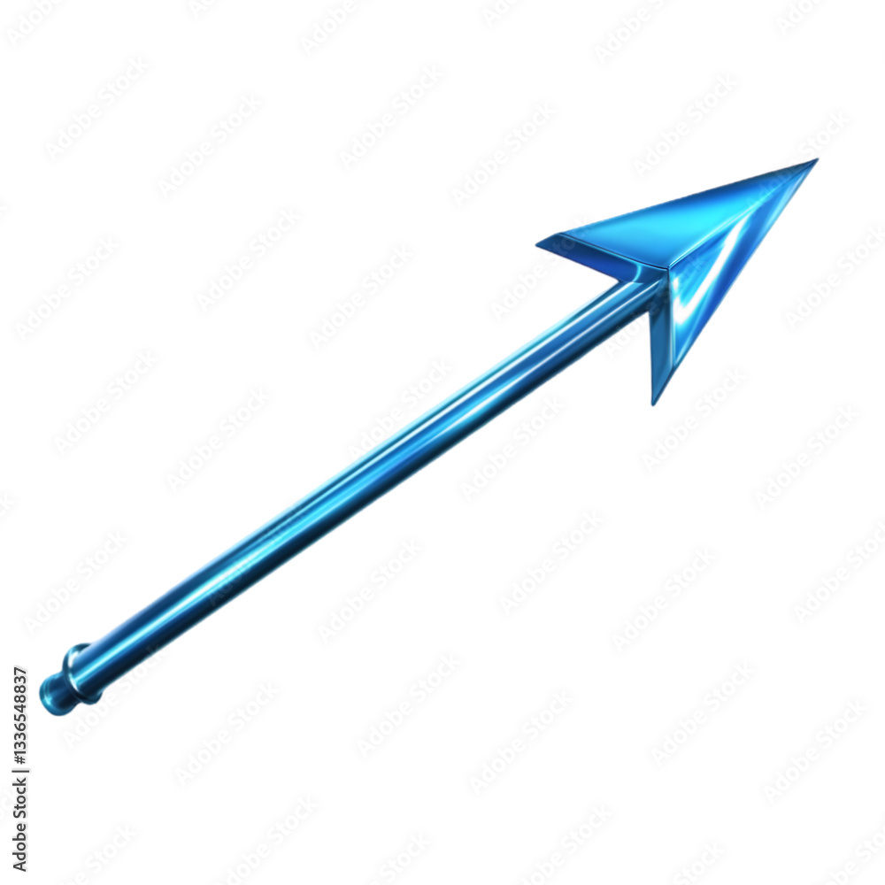 Shiny Blue Spearhead Fantasy Weapon Game Asset 3D Render Arrow Pointing Upward Gla Shiny Blue Spearhead Fantasy Weapon Game Asset 3D Render Arrow Pointing Upward Gla