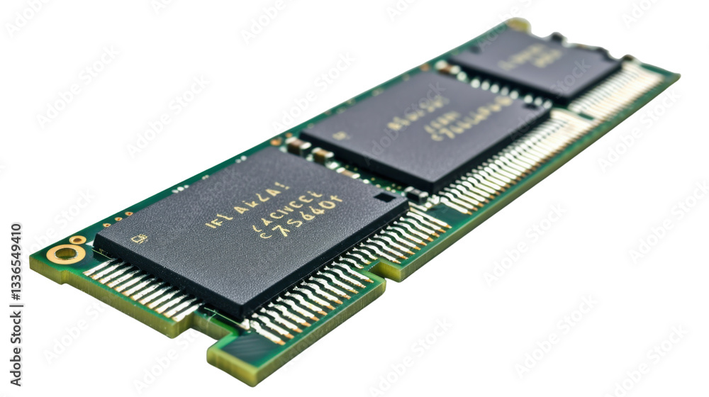 Ram memory module closeup with transparent background Ram memory module closeup with transparent background