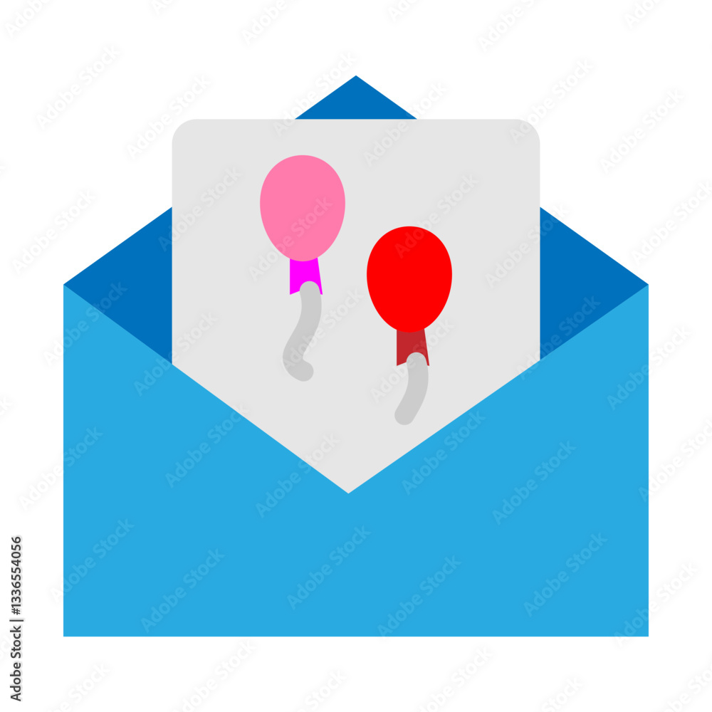 Fototapeta premium Party Invitation Vector Flat Icon Design