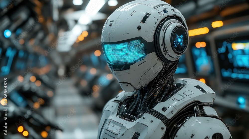 Futuristic Robot in a High-Tech Environment Futuristic Robot in a High-Tech Environment
