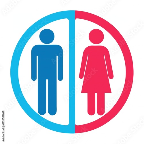 Restroom Sign Icon – Male & Female Symbols in Blue & Red
Gender Symbols Vector – Men & Women Restroom Sign Design