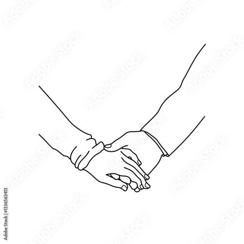 vector of a couple getting married, dating, husband and wife, holding hands