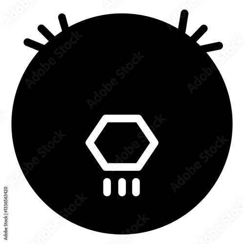 Vacuum Cleaner Robotic Glyph Icon