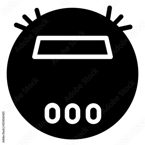 Vacuum Cleaner Robotic Glyph Icon