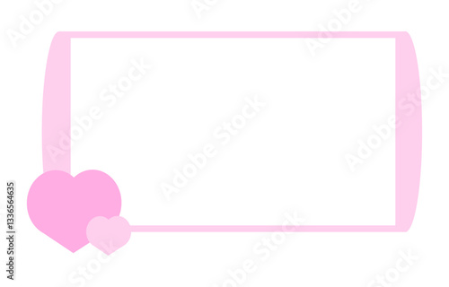 医療・健康をテーマにしたピンクのハートのフレーム