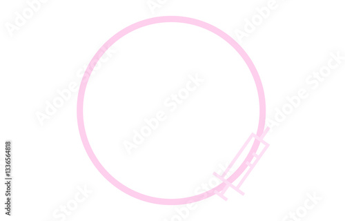 医療・健康をテーマにした体温計のサークルフレーム　ピンク