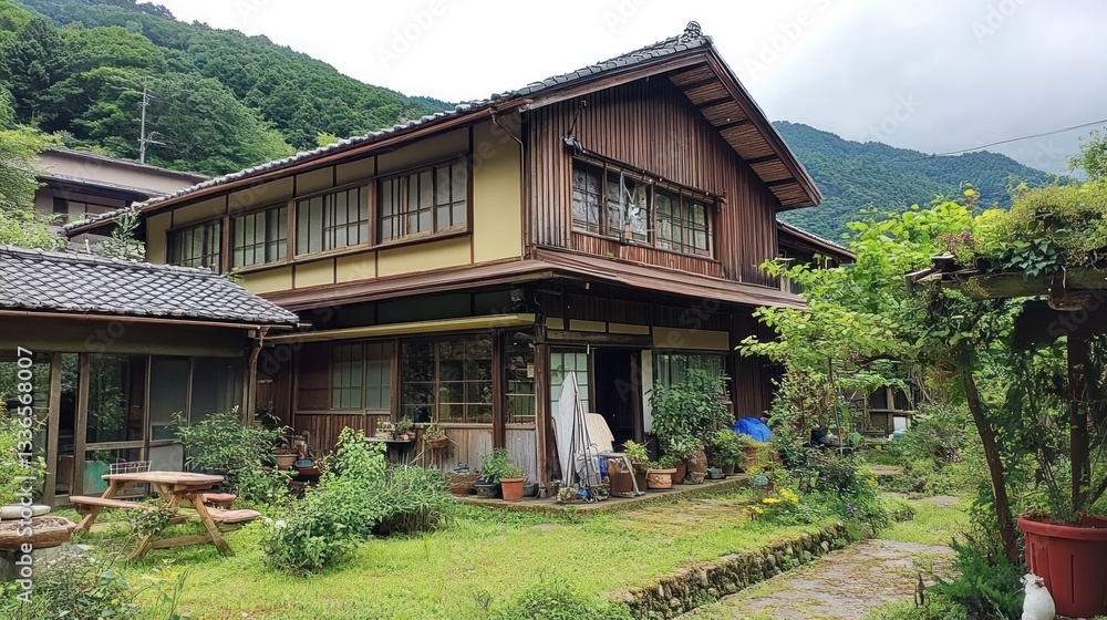 Serene Japanese House nestled in Lush Mountains Serene Japanese House nestled in Lush Mountains