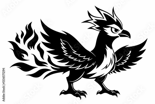 vector illustration of an blaze bird