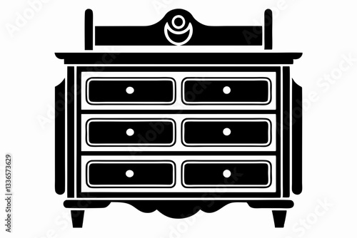 dresser line art silhouette vector illustration