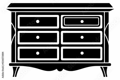 dresser line art silhouette vector illustration
