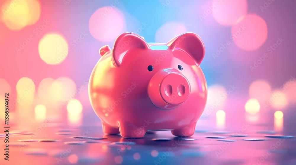 Golden piggy bank with money inside, representing prosperity, economic stability, and financial security, a valuable visual for investment themes, sketchbook style Golden piggy bank with money inside, representing prosperity, economic stability, and financial security, a valuable visual for investment themes, sketchbook style