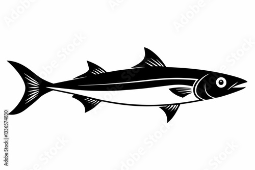 herring fish line art silhouette vector illustration
