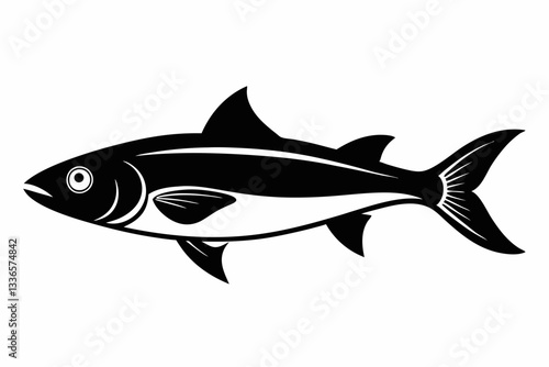 herring fish line art silhouette vector illustration