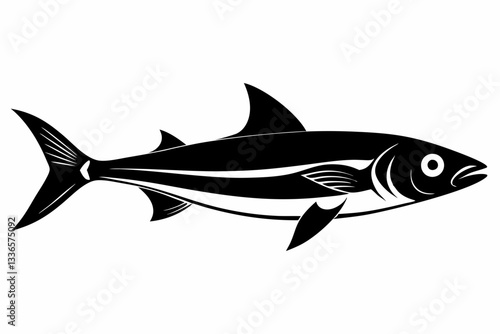 herring fish line art silhouette vector illustration