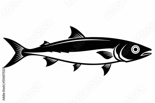 herring fish line art silhouette vector illustration