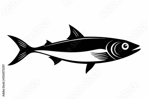 herring fish line art silhouette vector illustration