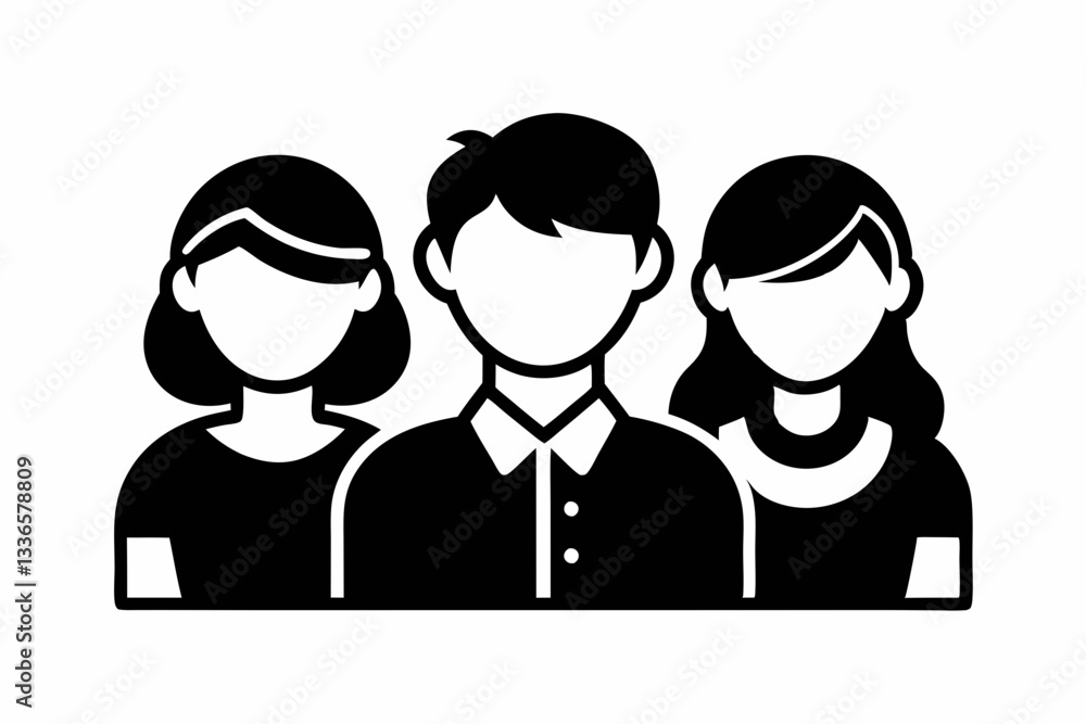 people icon trendy flat style persons line art silhouette vector illustration people icon trendy flat style persons line art silhouette vector illustration