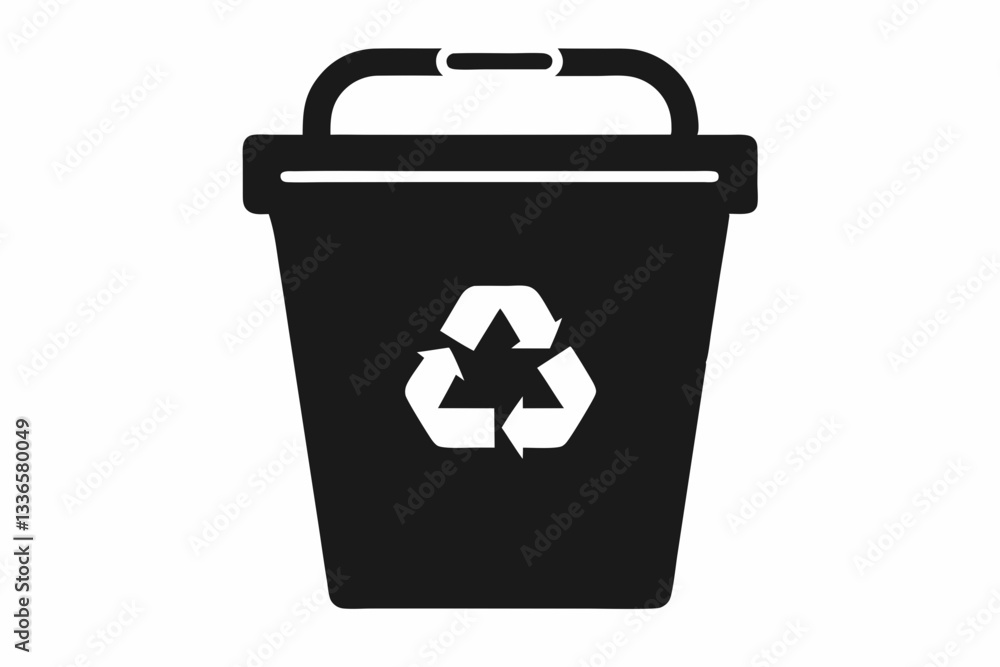 recycle bin icon line art silhouette vector illustration recycle bin icon line art silhouette vector illustration