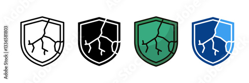 Vulnerability  Icon Set Multiple Style Collection