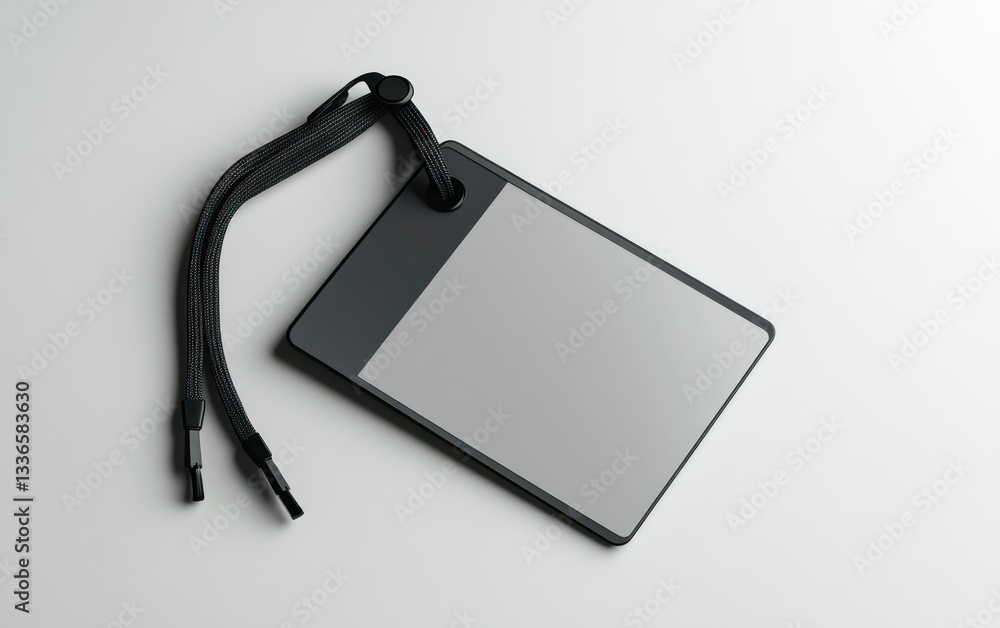 Presenting Clean Modern Badge with Lanyard Mockup on White Background Presenting Clean Modern Badge with Lanyard Mockup on White Background