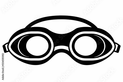 swimming goggles line art silhouette vector illustration