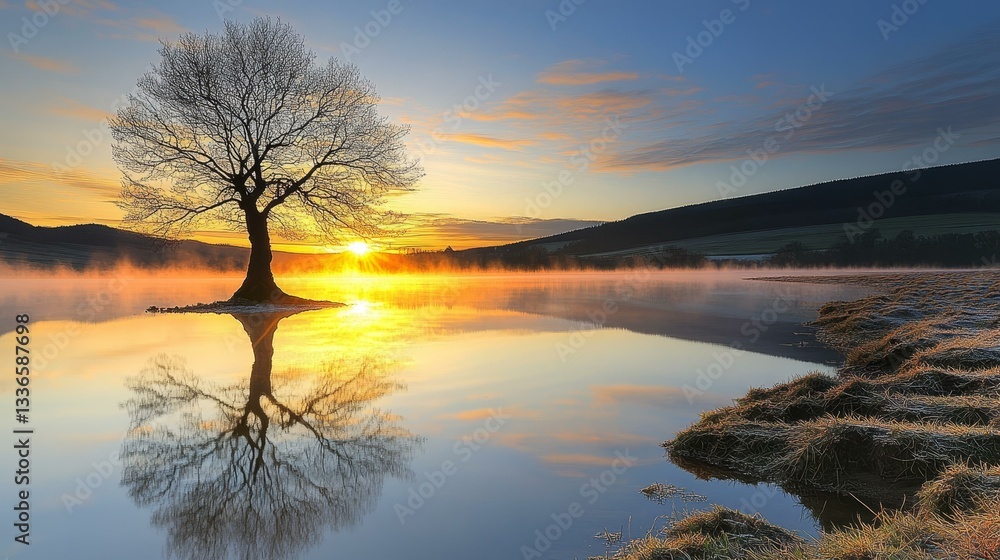 Sunrise Serenity on a Calm Lake Sunrise Serenity on a Calm Lake